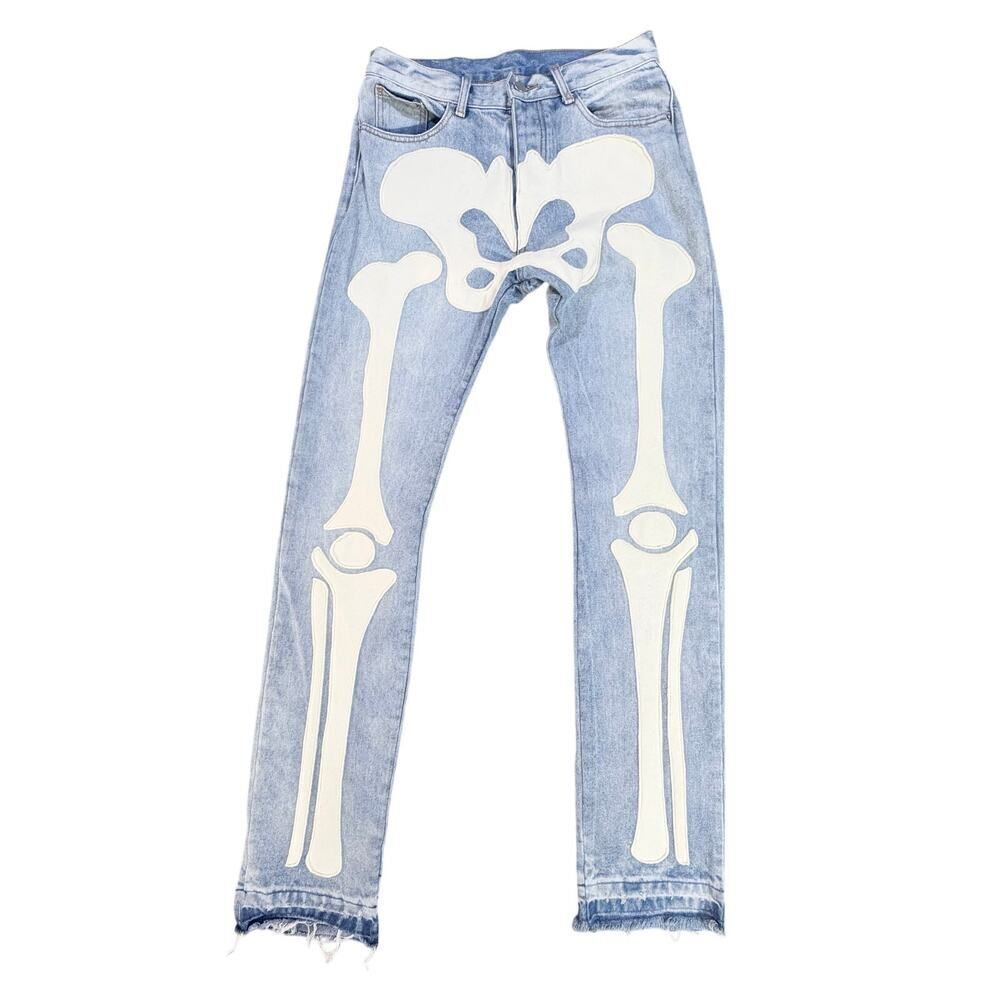 MNML Skeleton Bones Men's Denim Jeans
SZ 31x36 Streetwear Grunge Goth Edgy
Punk - Picture 2 of 16